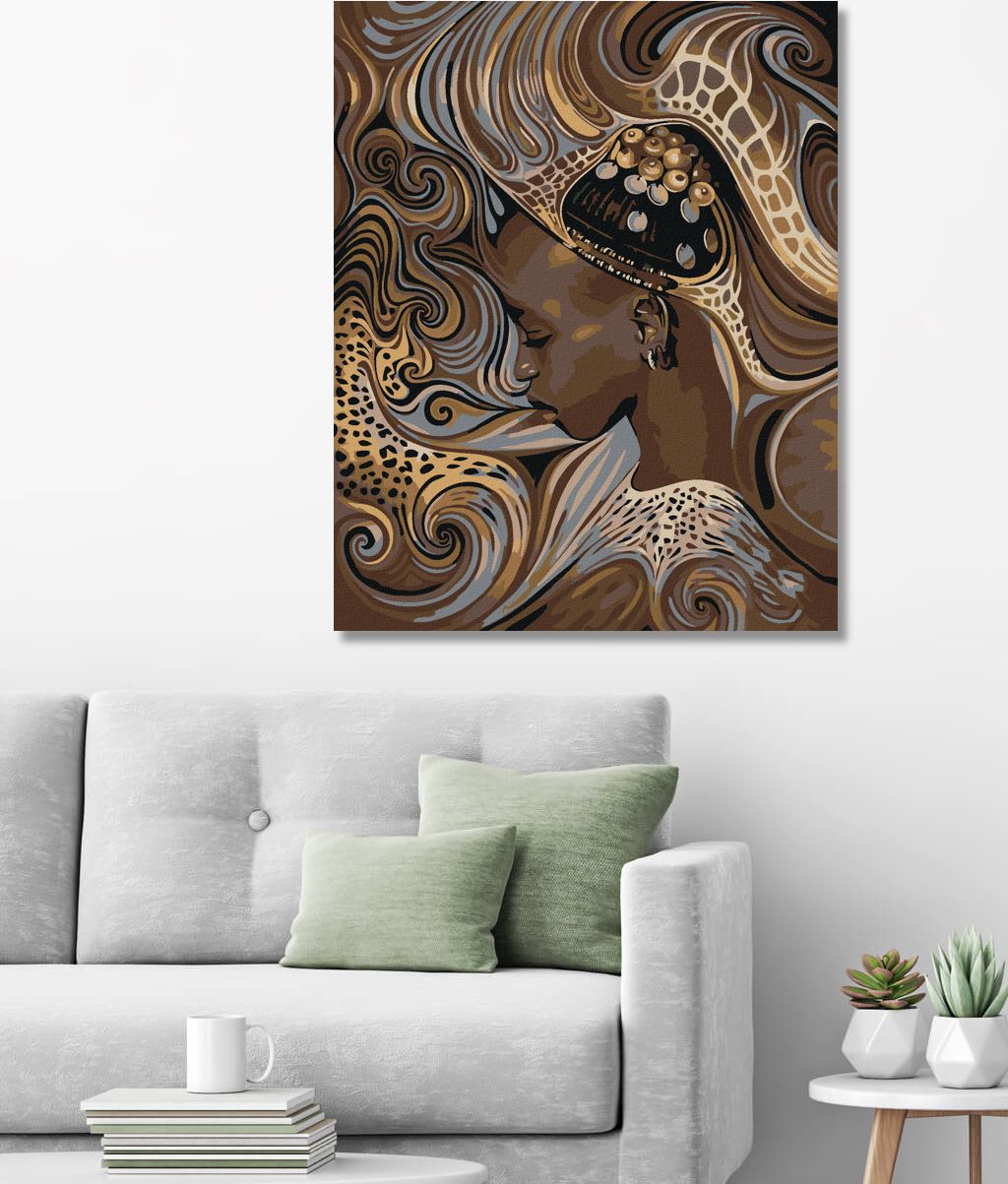 zuty Malování podle čísel - AFRICKÁ DOMORODÁ DÍVKA - Rozměr: 40x50 cm, Rámování: Varianta: vypnuté plátno na rám - obrázek 10