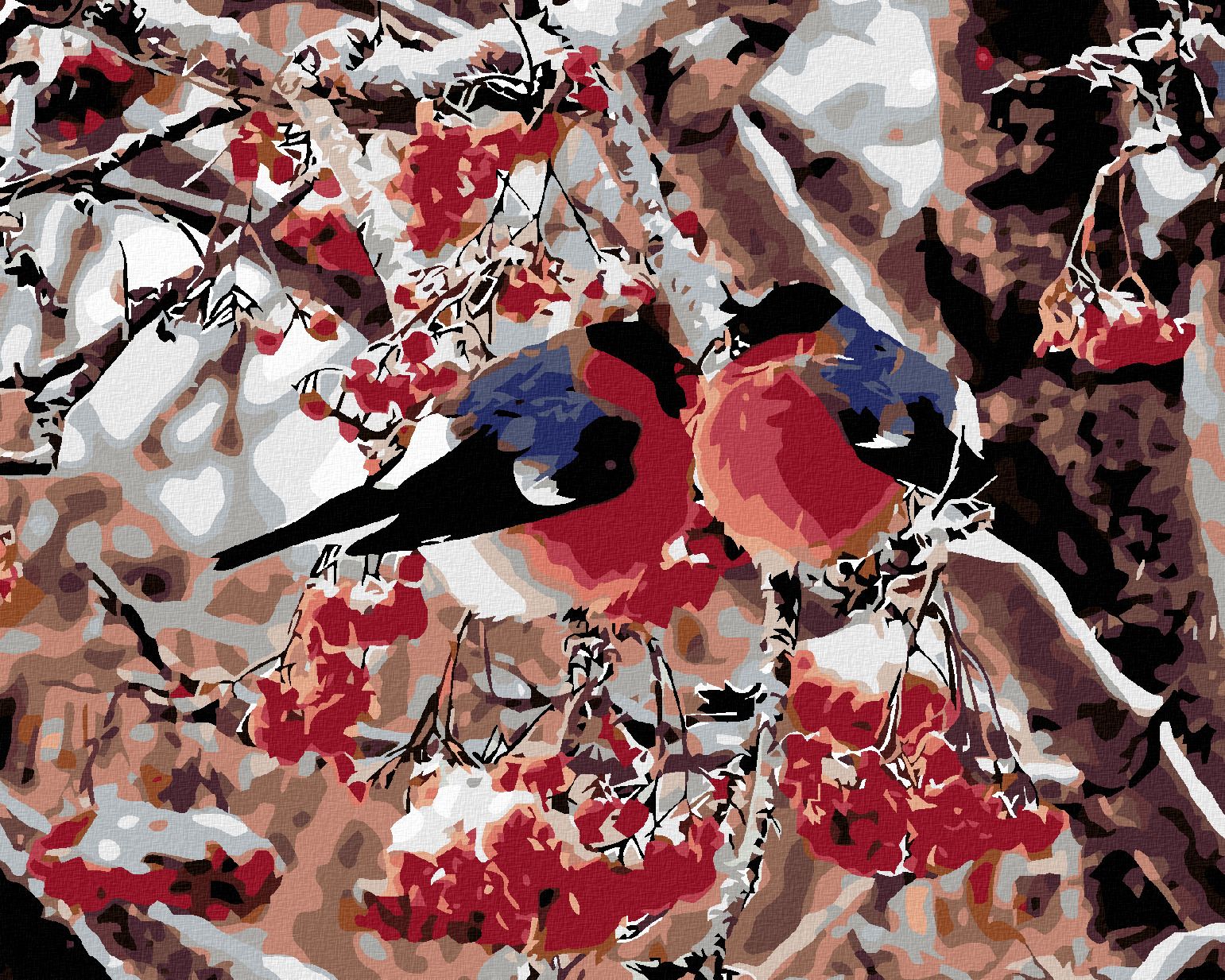 zuty Malování podle čísel - PTÁČCI V JEŘABINÁCH - Rozměr: 40x50 cm, Rámování: Varianta: vypnuté plátno na rám - obrázek 1