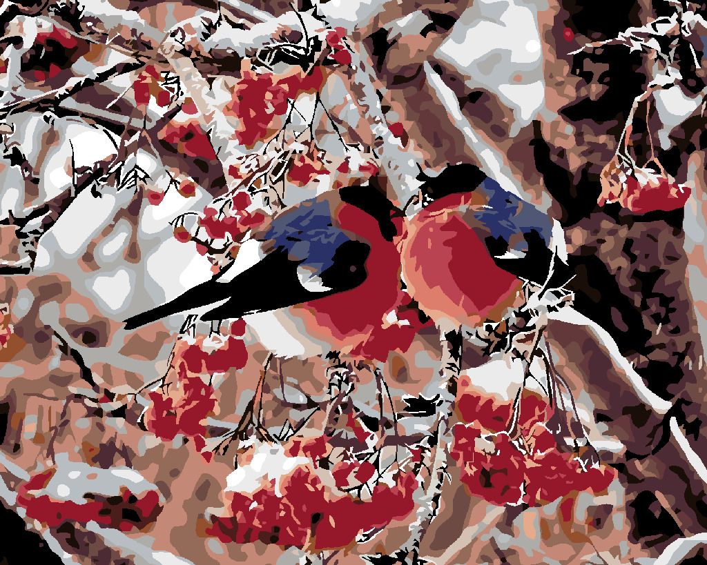 zuty Malování podle čísel - PTÁČCI V JEŘABINÁCH - Rozměr: 40x50 cm, Rámování: Varianta: vypnuté plátno na rám - obrázek 2