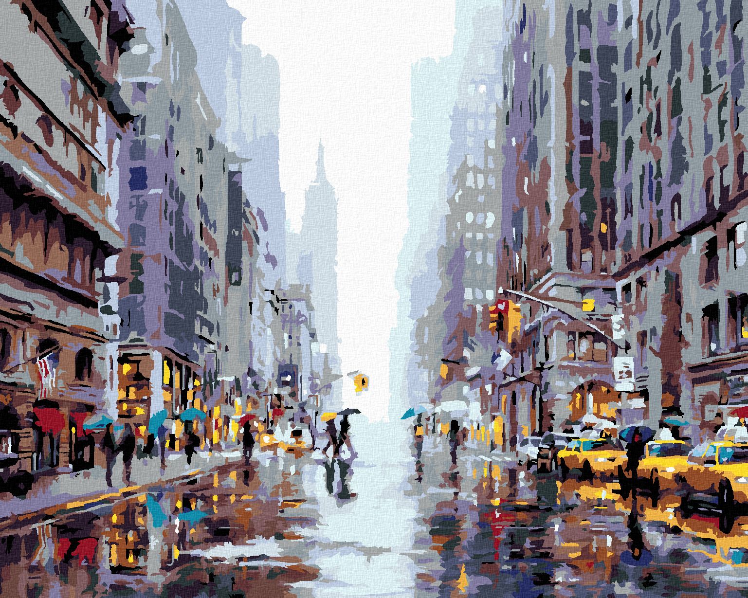 zuty Malování podle čísel - RUŠNÁ ULICE V NEW YORKU II (RICHARD MACNEIL) - Rozměr: 40x50 cm, Rámování: Varianta: vypnuté plátno na rám - obrázek 1