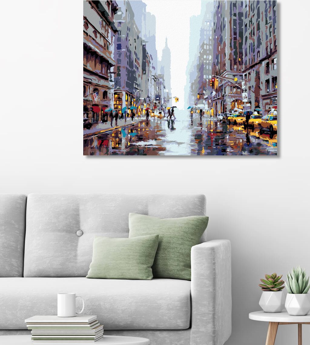 zuty Malování podle čísel - RUŠNÁ ULICE V NEW YORKU II (RICHARD MACNEIL) - Rozměr: 40x50 cm, Rámování: Varianta: vypnuté plátno na rám - obrázek 6