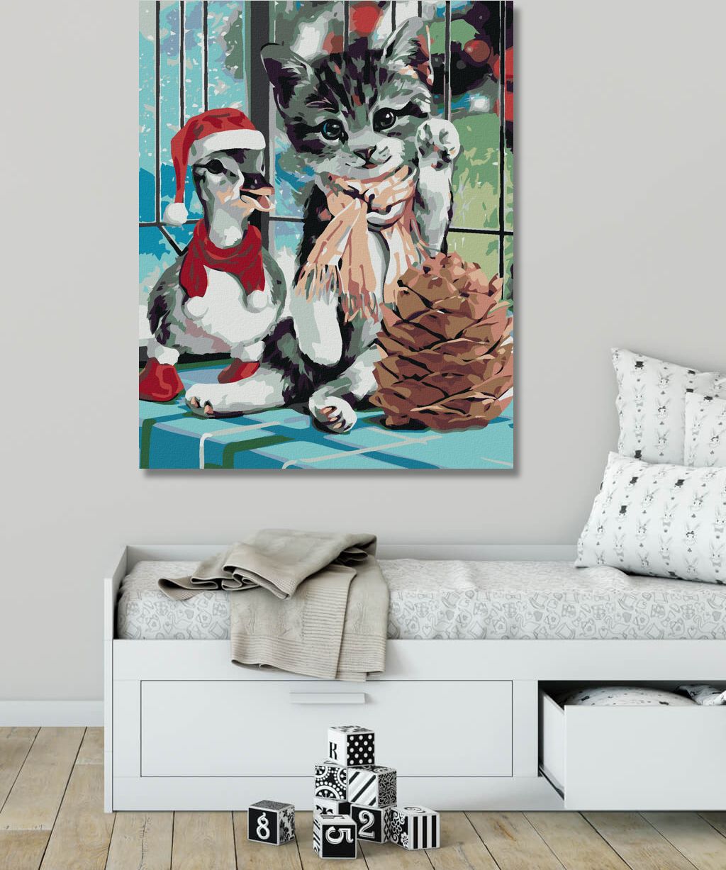 zuty Malování podle čísel - KACHNĚ A KOTĚ - Rozměr: 40x50 cm, Rámování: Varianta: vypnuté plátno na rám - obrázek 9