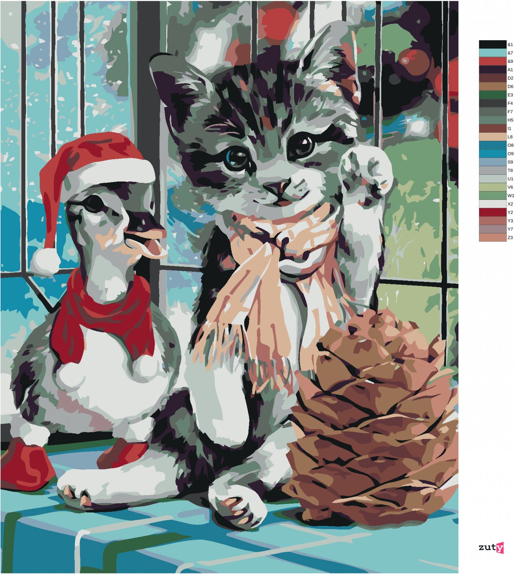 zuty Malování podle čísel - KACHNĚ A KOTĚ - Rozměr: 40x50 cm, Rámování: Varianta: vypnuté plátno na rám - obrázek 10