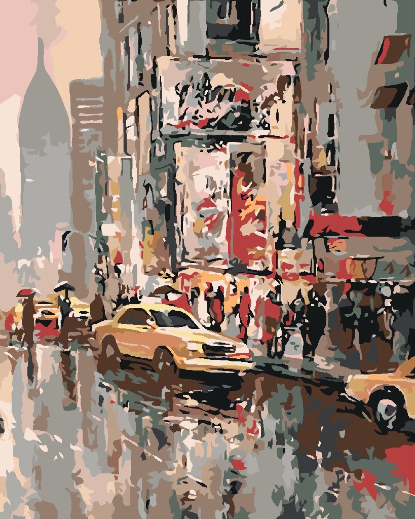 zuty Malování podle čísel - AMERICKÉ TAXI - Rozměr: 40x50 cm, Rámování: Varianta: bez rámu a bez vypnutí plátna - obrázek 3