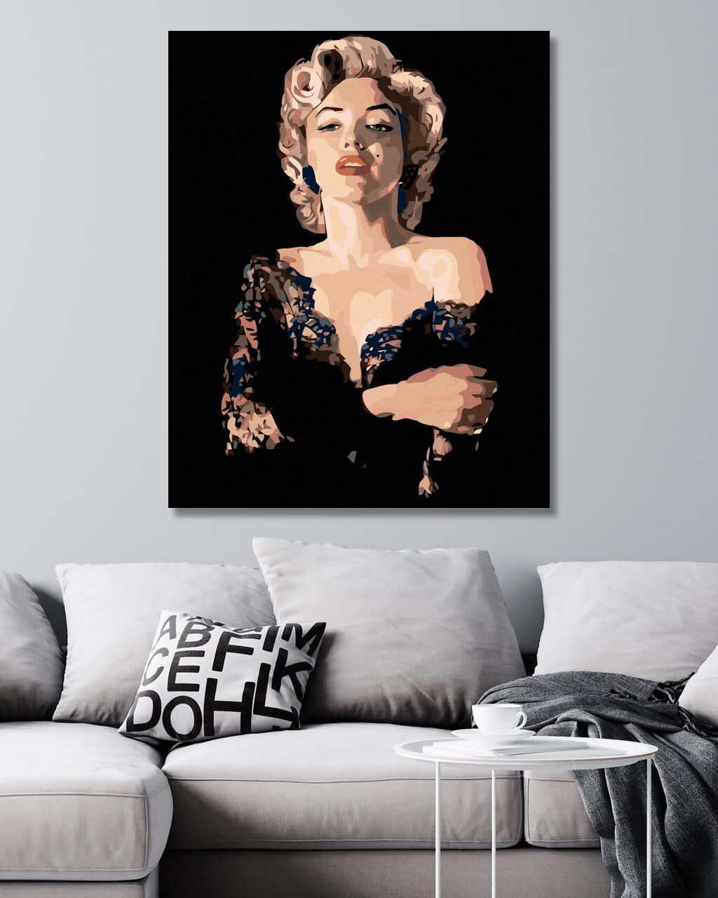 zuty Malování podle čísel - MARILYN V ČERNÝCH ŠATECH - Rozměr: 40x50 cm, Rámování: Varianta: bez rámu a bez vypnutí plátna - obrázek 10