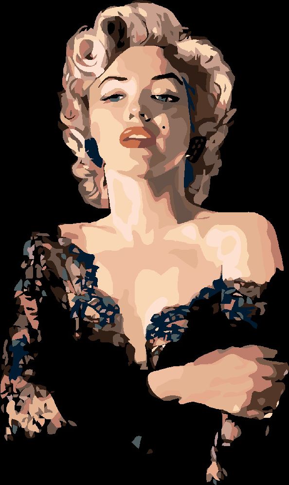 zuty Malování podle čísel - MARILYN V ČERNÝCH ŠATECH - Rozměr: 40x50 cm, Rámování: Varianta: vypnuté plátno na rám - obrázek 3