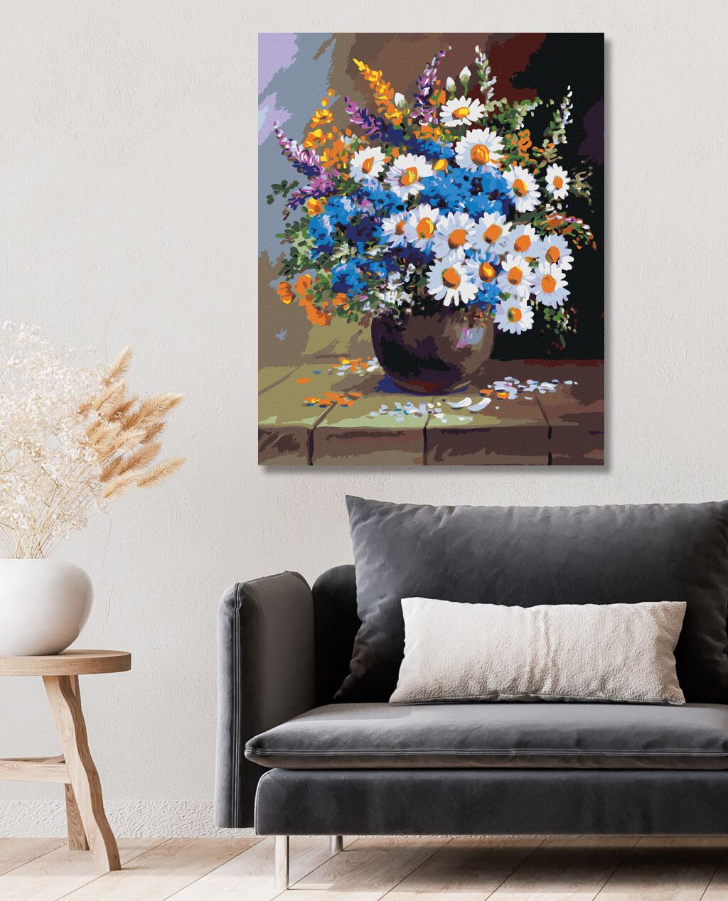 zuty Malování podle čísel - ZÁTIŠÍ VÁZA A KVĚTINY - Rozměr: 40x50 cm, Rámování: Varianta: vypnuté plátno na rám - obrázek 3