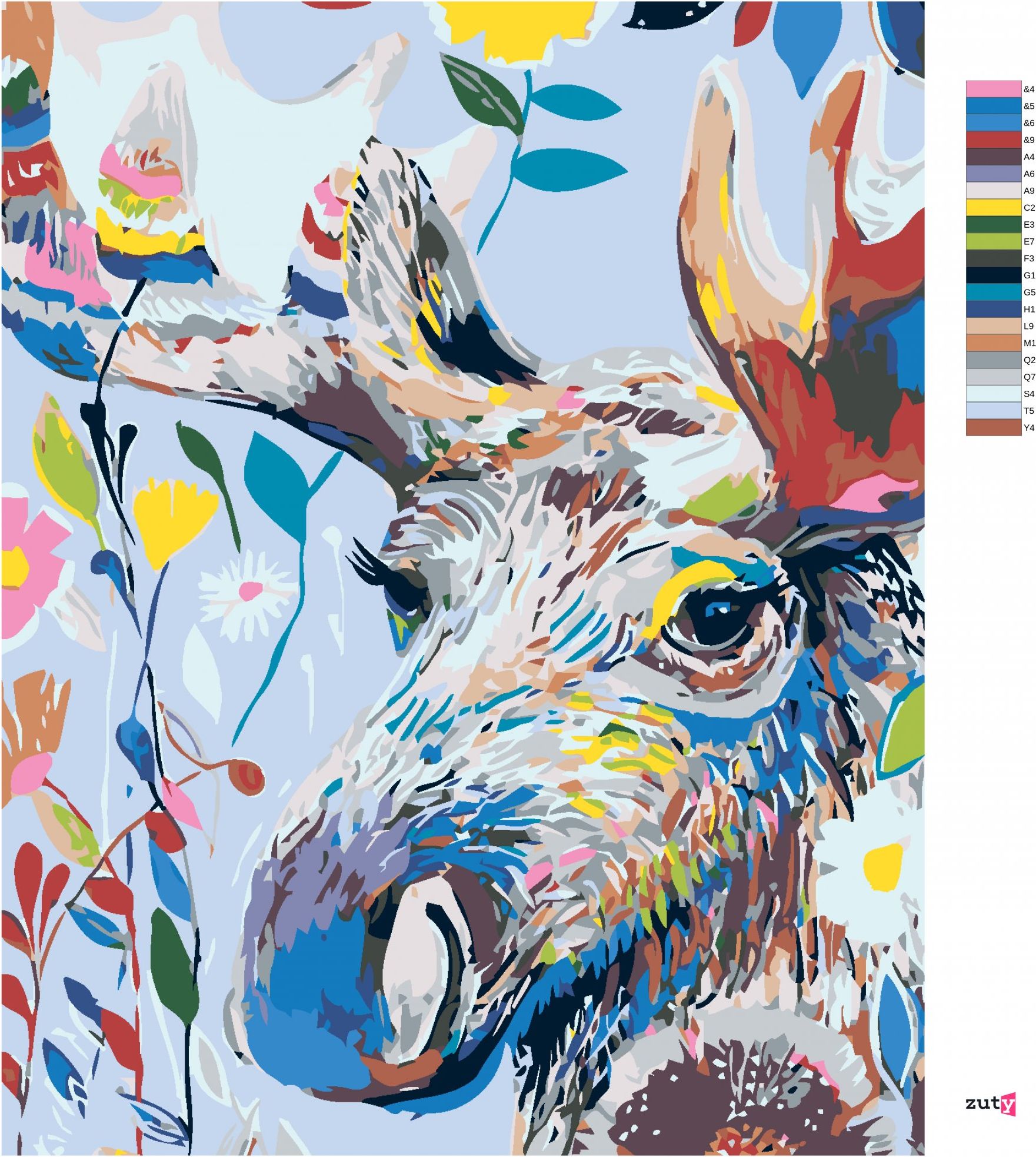 zuty Malování podle čísel - KVĚTINOVÝ LOS - Rozměr: 40x50 cm, Rámování: Varianta: bez rámu a bez vypnutí plátna - obrázek 3