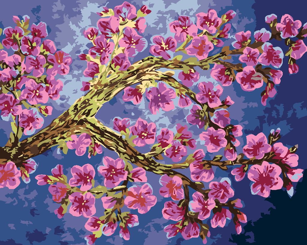 zuty Malování podle čísel - KVETOUCÍ VĚTEV SAKURY - Rozměr: 40x50 cm, Rámování: Varianta: vypnuté plátno na rám - obrázek 10
