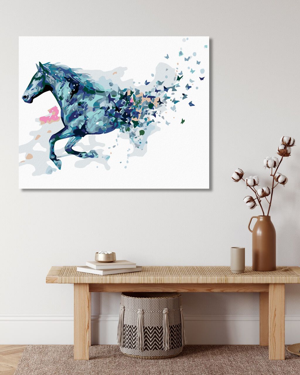 zuty Malování podle čísel - ABSTRAKTNÍ KŮŇ MODRÝ - Rozměr: 40x50 cm, Rámování: Varianta: bez rámu a bez vypnutí plátna - obrázek 9