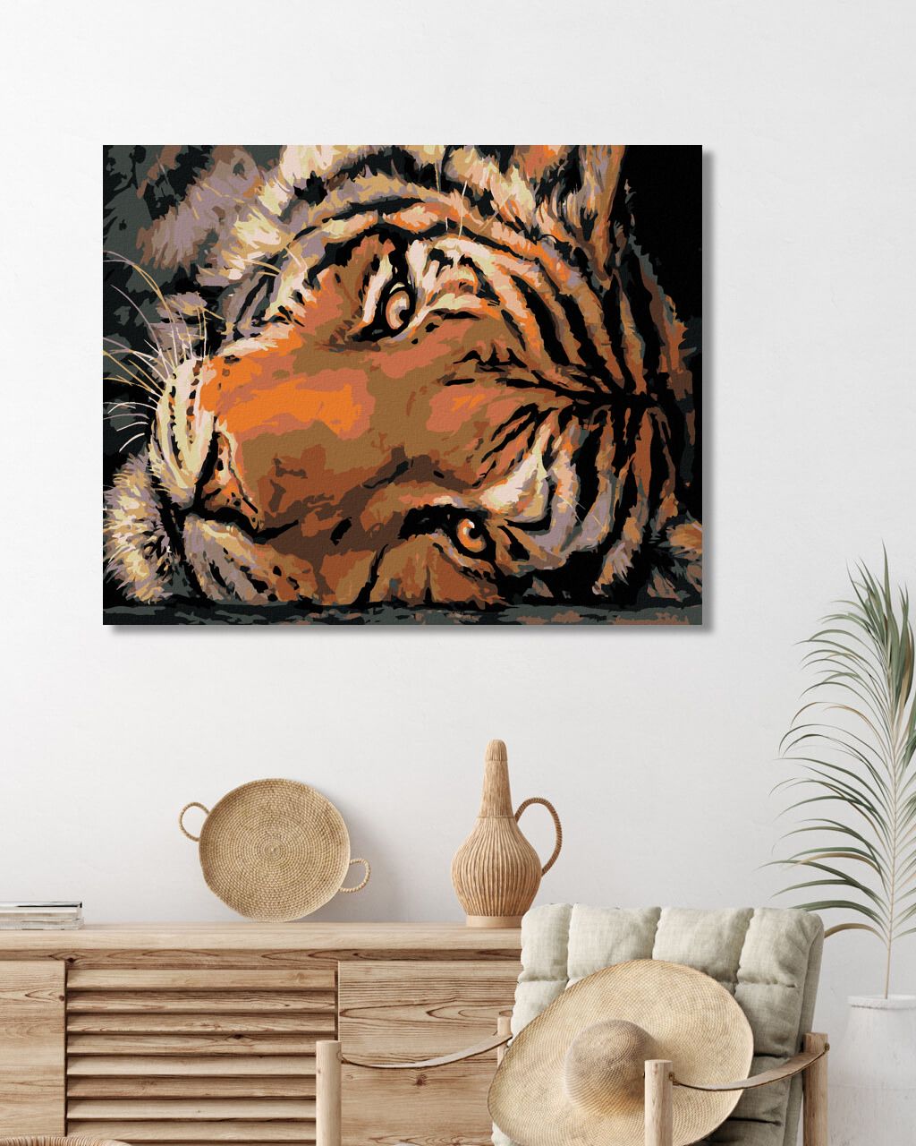 zuty Malování podle čísel - JASNÝ TYGŘÍ POHLED - Rozměr: 40x50 cm, Rámování: Varianta: bez rámu a bez vypnutí plátna - obrázek 2