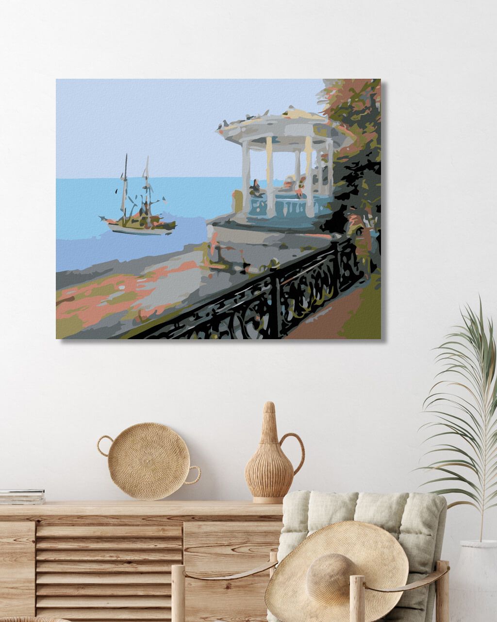 zuty Malování podle čísel - ALTÁNEK NAD MOŘEM - Rozměr: 40x50 cm, Rámování: Varianta: vypnuté plátno na rám - obrázek 8
