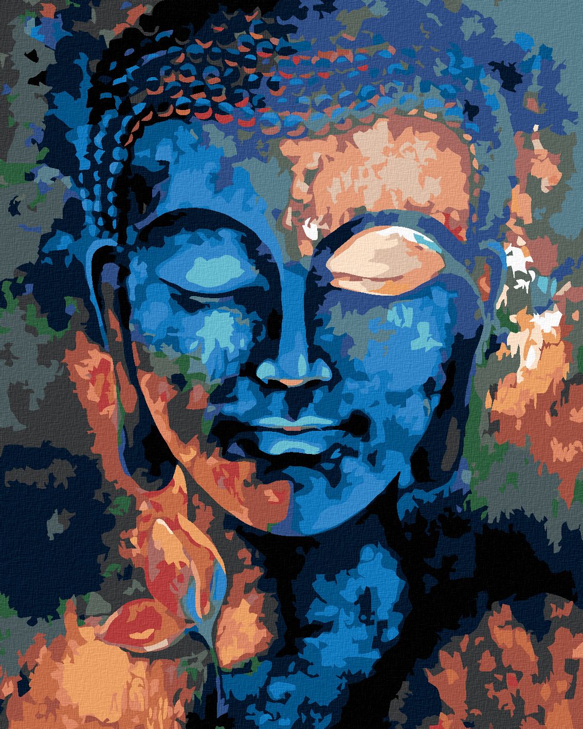 zuty Malování podle čísel - BAREVNÝ BUDDHA - Rozměr: 40x50 cm, Rámování: Varianta: vypnuté plátno na rám - obrázek 1