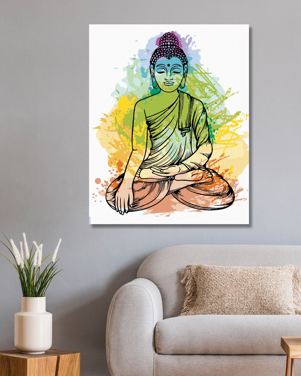 zuty Malování podle čísel - BAREVNÝ BUDDHA - Rozměr: 40x50 cm, Rámování: Varianta: bez rámu a bez vypnutí plátna - obrázek 9