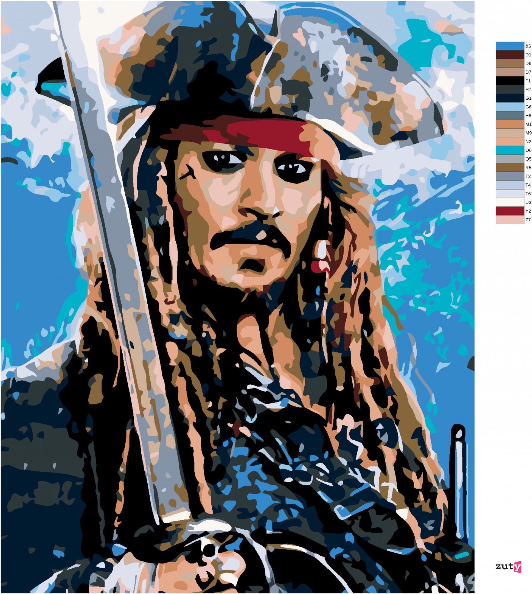 zuty Malování podle čísel - JACK SPARROW II - Rozměr: 40x50 cm, Rámování: Varianta: vypnuté plátno na rám - obrázek 9