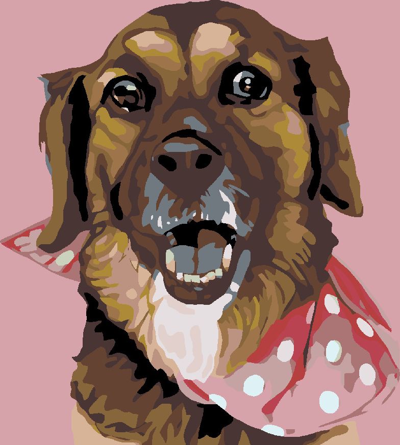 zuty Malování podle čísel - PEJSEK S PUNTÍKATÝM ŠÁTKEM - Rozměr: 40x50 cm, Rámování: Varianta: vypnuté plátno na rám - obrázek 8