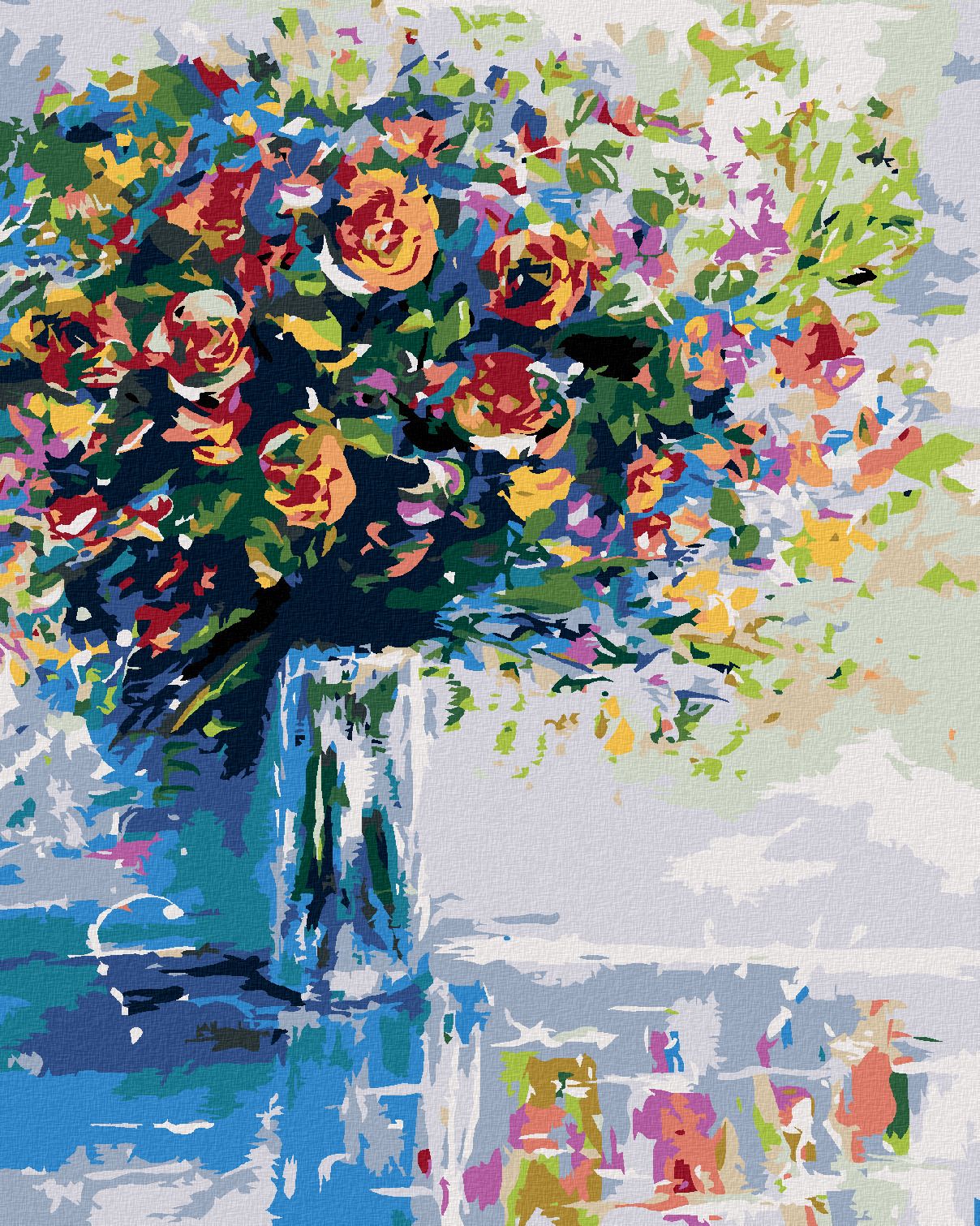 zuty Malování podle čísel - KYTICE ČERSTVÝCH KVĚTIN - Rozměr: 40x50 cm, Rámování: Varianta: bez rámu a bez vypnutí plátna - obrázek 1