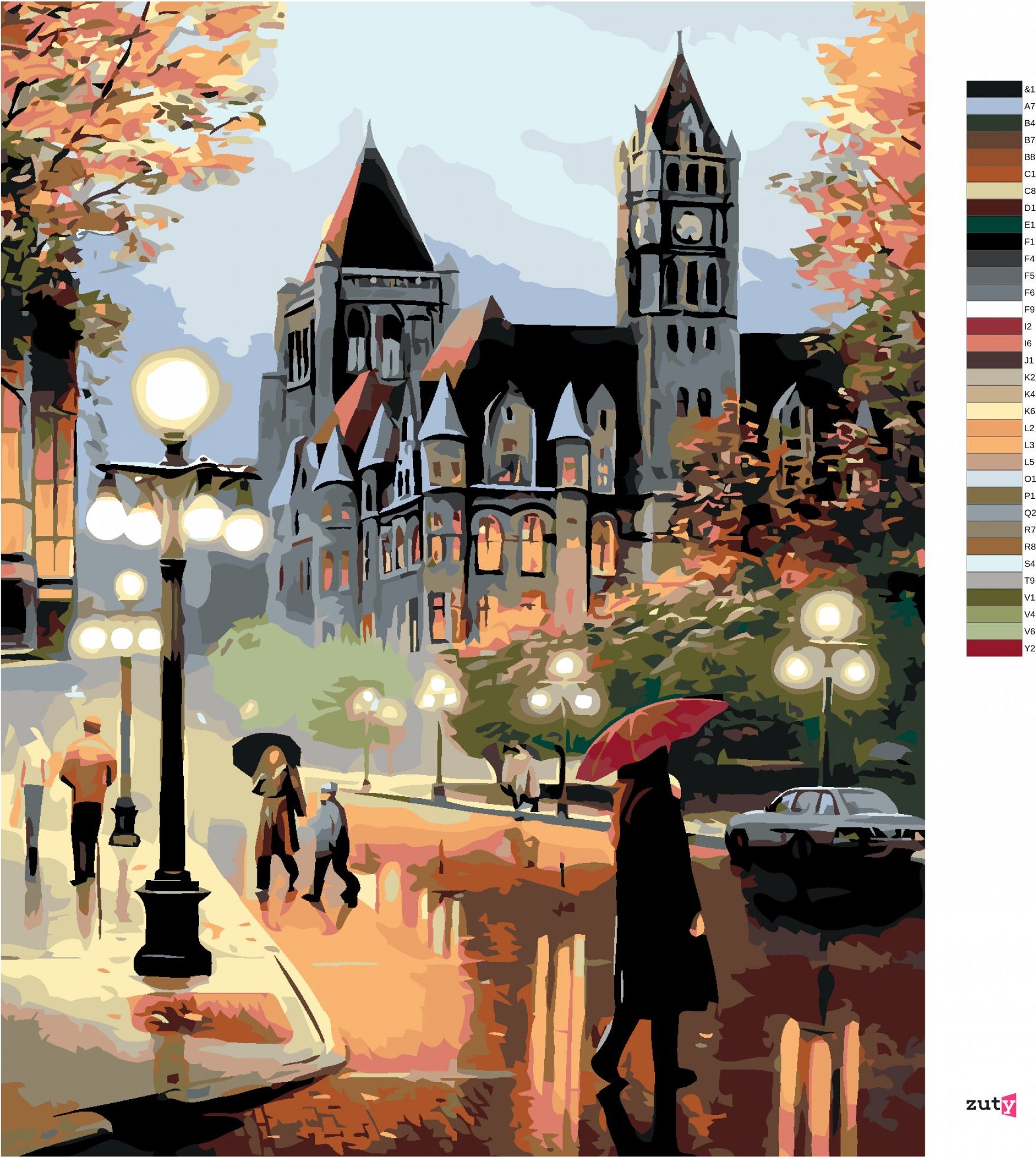 zuty Malování podle čísel - NA ULICI PŘED RADNICÍ - Rozměr: 40x50 cm, Rámování: Varianta: bez rámu a bez vypnutí plátna - obrázek 10