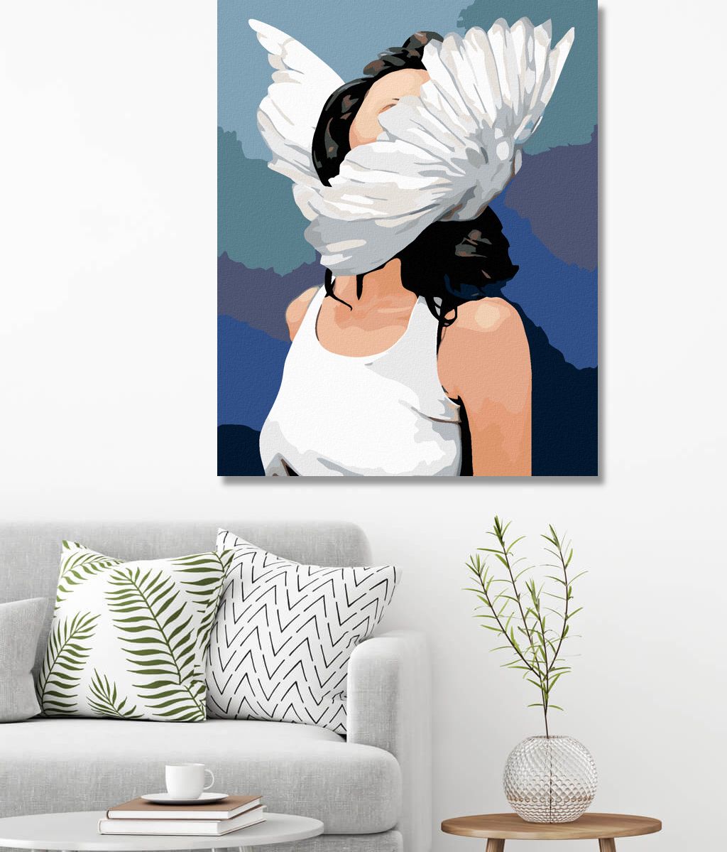 zuty Malování podle čísel - ŽENA S KŘÍDLY - Rozměr: 40x50 cm, Rámování: Varianta: bez rámu a bez vypnutí plátna - obrázek 8