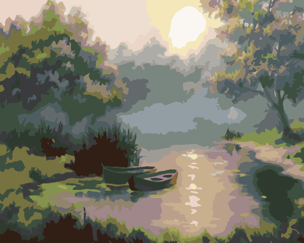 zuty Malování podle čísel - LOĎKY V PODZIMNÍM ÚSVITU - Rozměr: 40x50 cm, Rámování: Varianta: vypnuté plátno na rám - obrázek 10