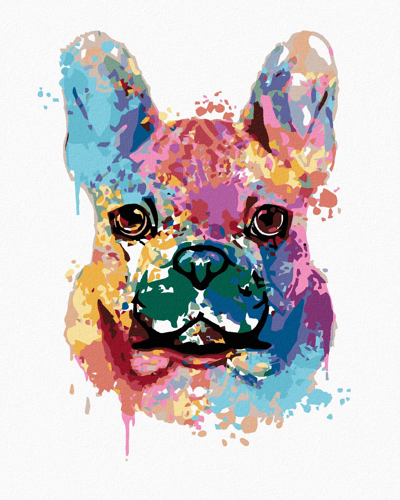 zuty Malování podle čísel - MALOVANÝ BULDOČEK - Rozměr: 40x50 cm, Rámování: Varianta: bez rámu a bez vypnutí plátna - obrázek 1