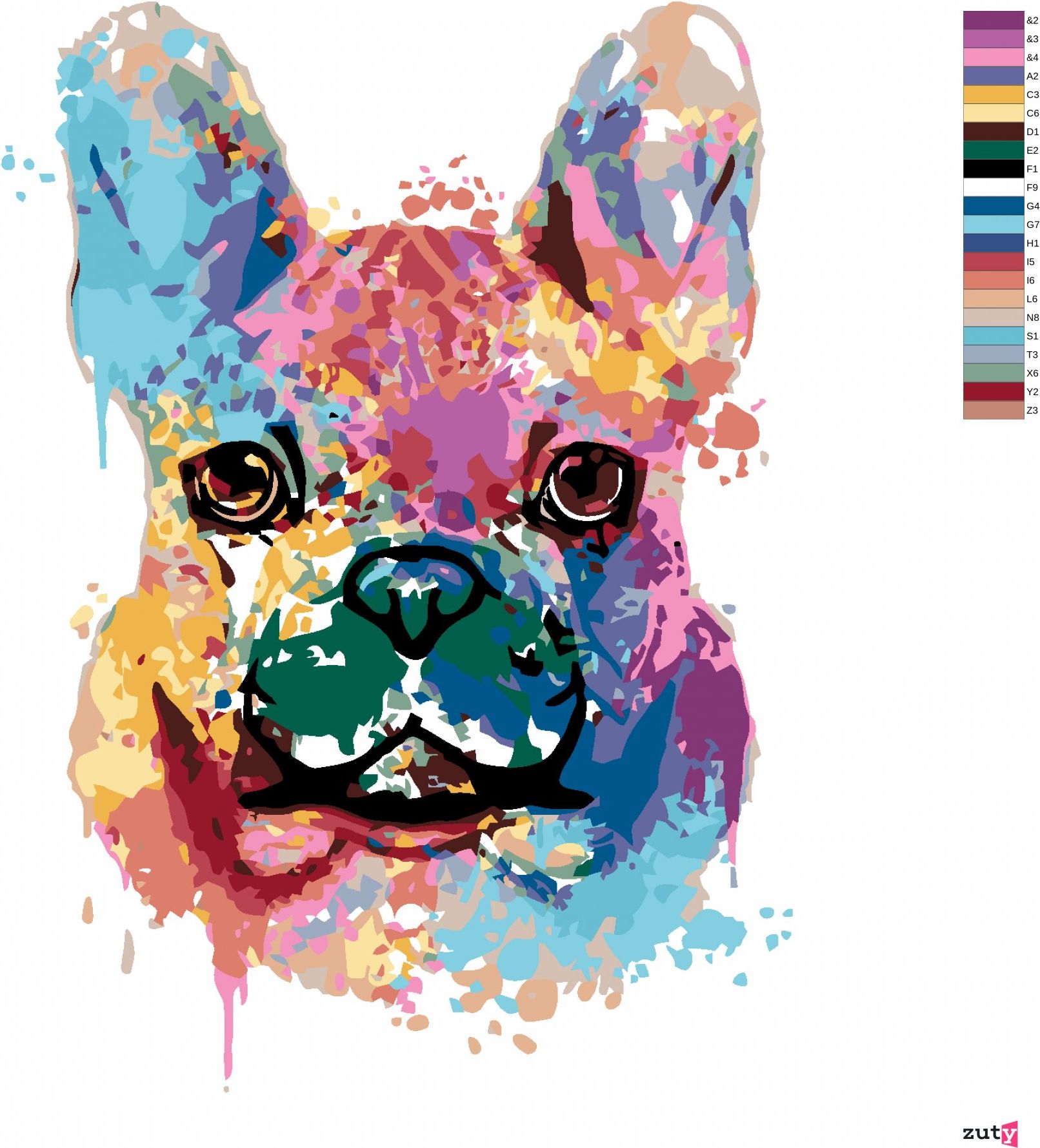 zuty Malování podle čísel - MALOVANÝ BULDOČEK - Rozměr: 40x50 cm, Rámování: Varianta: vypnuté plátno na rám - obrázek 6