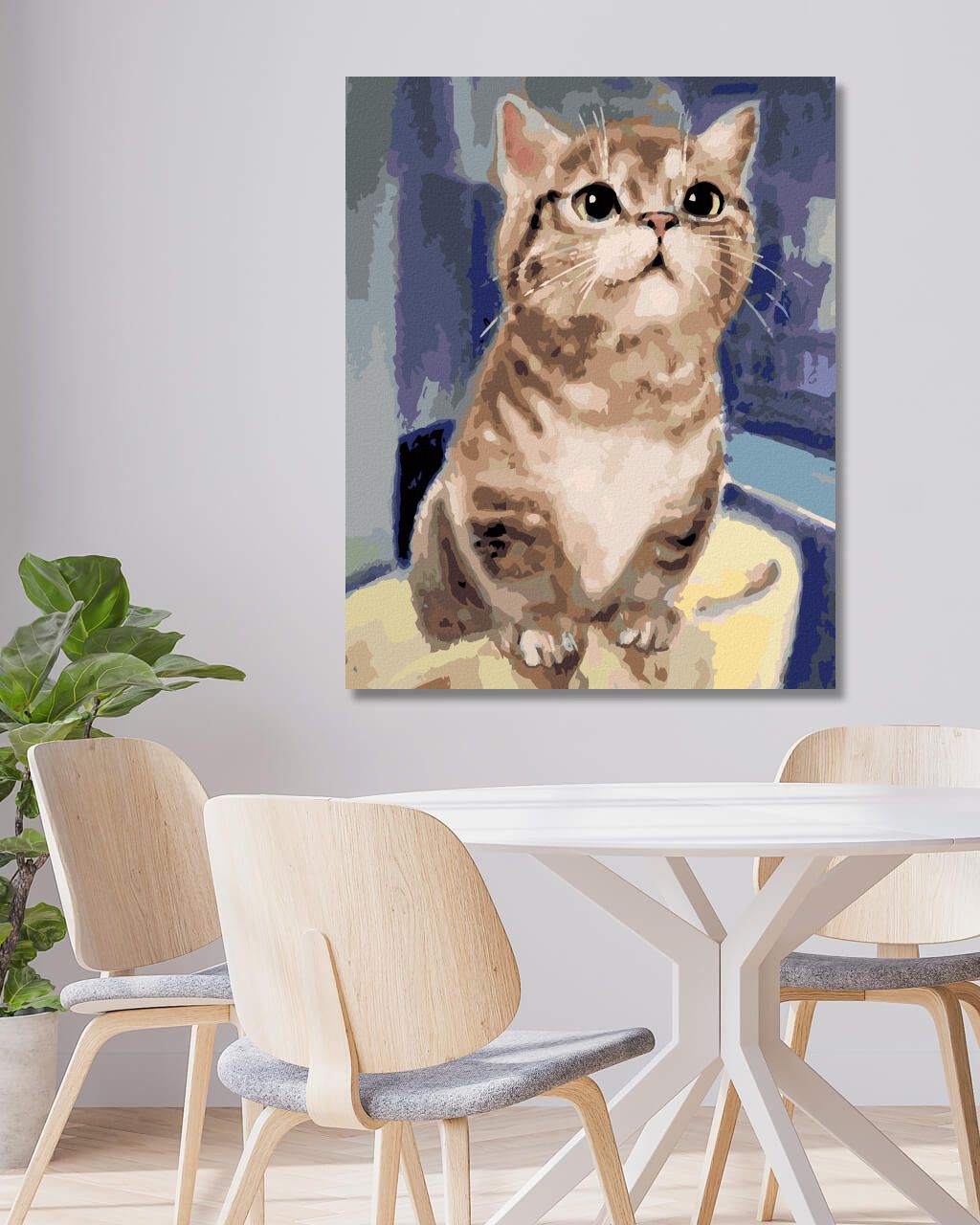 zuty Malování podle čísel - ZVĚDAVÁ KOČKA - Rozměr: 40x50 cm, Rámování: Varianta: vypnuté plátno na rám - obrázek 8