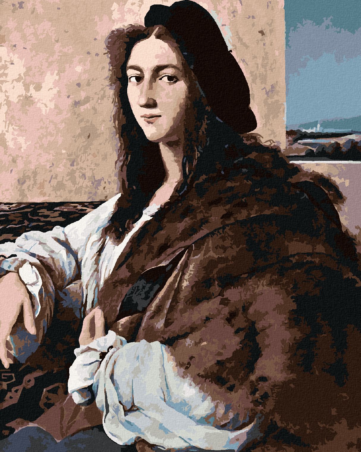 zuty Malování podle čísel - PORTRÉT MLADÉHO MUŽE (RAPHAEL) - Rozměr: 40x50 cm, Rámování: Varianta: vypnuté plátno na rám - obrázek 1