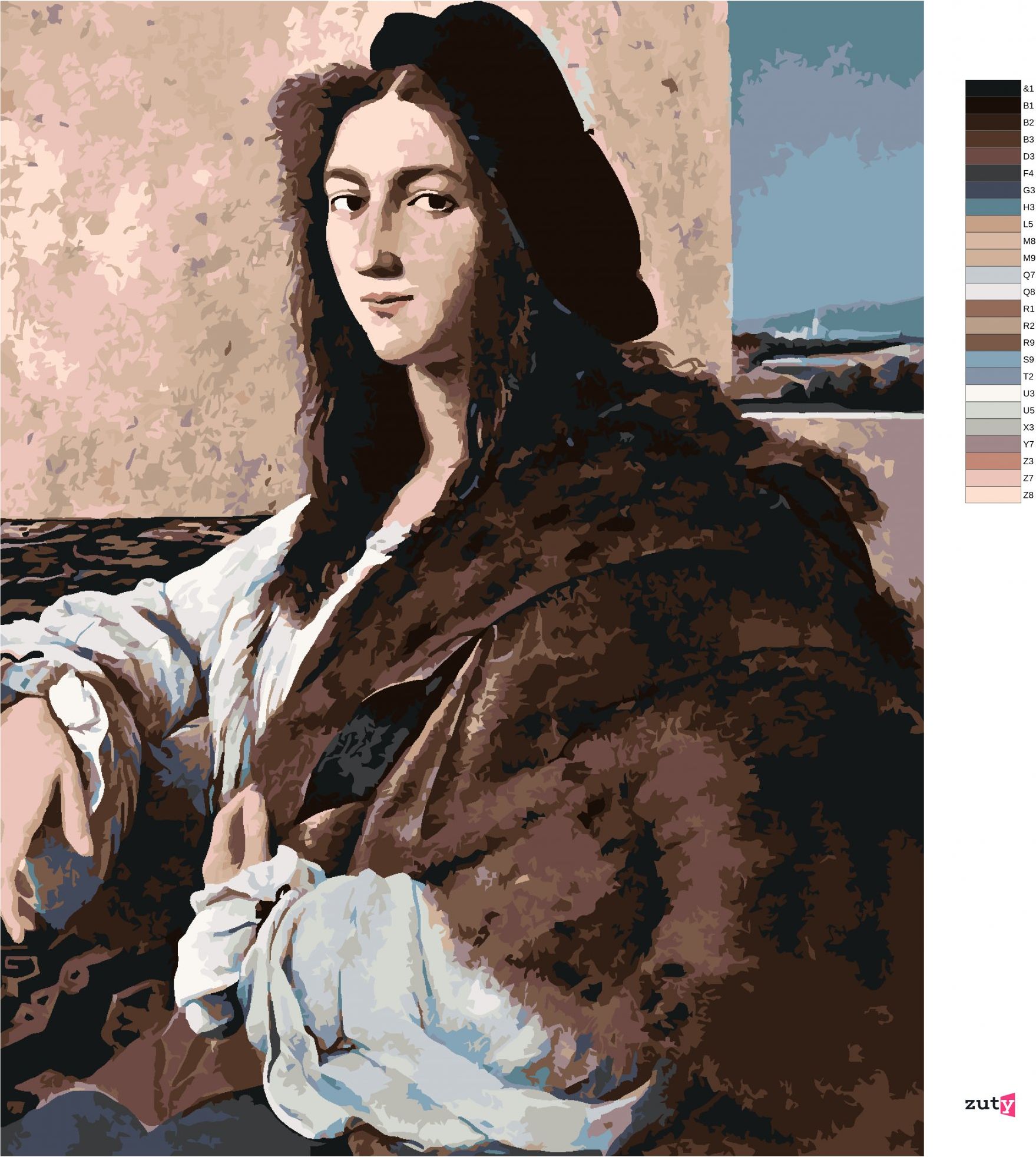 zuty Malování podle čísel - PORTRÉT MLADÉHO MUŽE (RAPHAEL) - Rozměr: 40x50 cm, Rámování: Varianta: vypnuté plátno na rám - obrázek 9