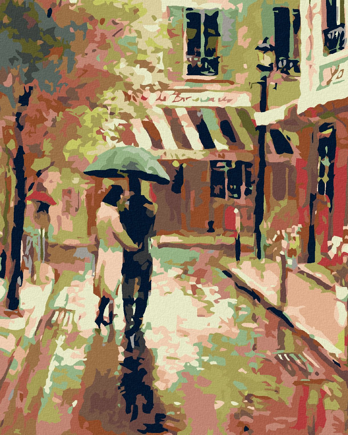 zuty Malování podle čísel - PROCHÁZKA V DEŠTI - Rozměr: 40x50 cm, Rámování: Varianta: vypnuté plátno na rám - obrázek 1