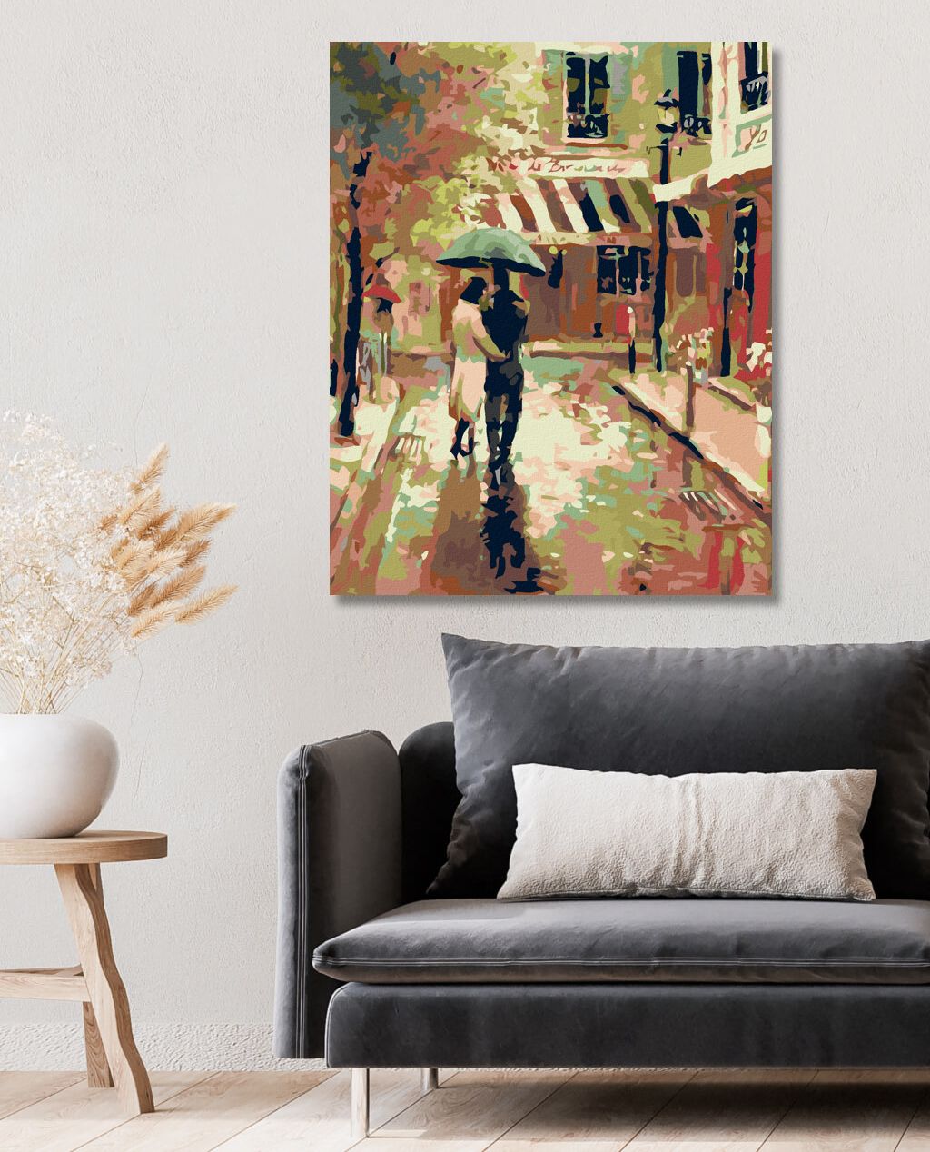 zuty Malování podle čísel - PROCHÁZKA V DEŠTI - Rozměr: 40x50 cm, Rámování: Varianta: vypnuté plátno na rám - obrázek 3