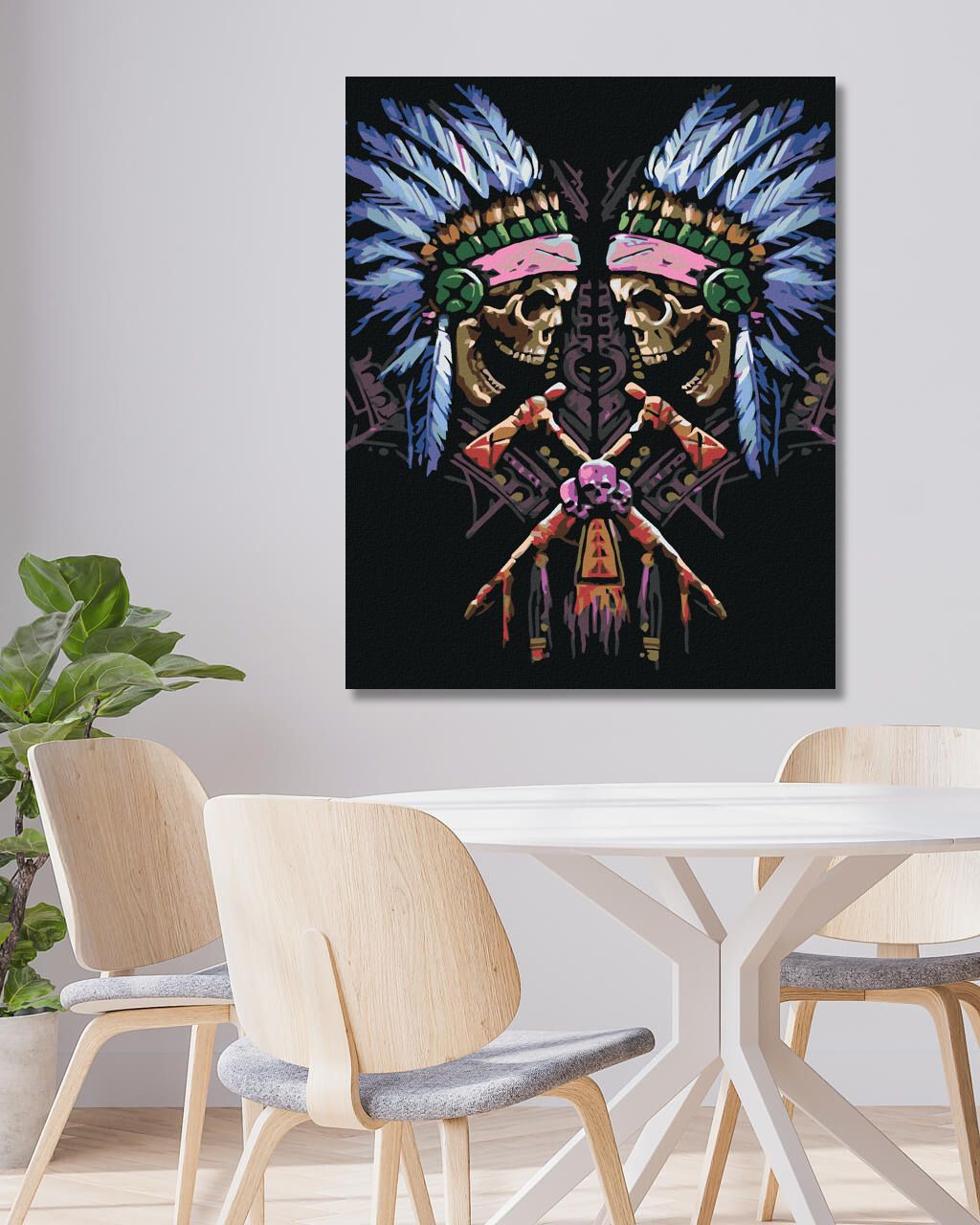 zuty Malování podle čísel - DVĚ NÁČELNICKÉ LEBKY - Rozměr: 40x50 cm, Rámování: Varianta: vypnuté plátno na rám - obrázek 6