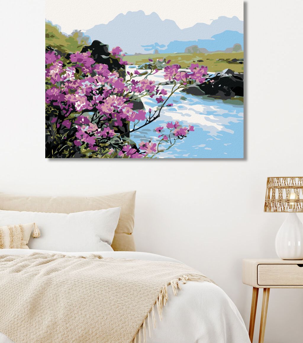 zuty Malování podle čísel - ROZKVETLÉ KVĚTINY U ŘEKY - Rozměr: 40x50 cm, Rámování: Varianta: bez rámu a bez vypnutí plátna - obrázek 11