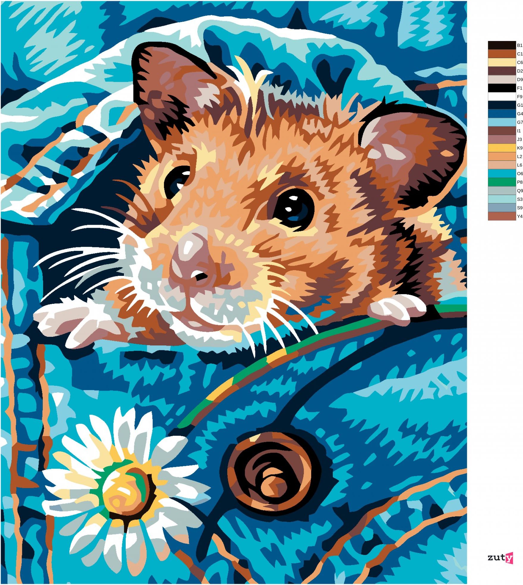 zuty Malování podle čísel - KŘEČEK S KOPRETINKOU - Rozměr: 40x50 cm, Rámování: Varianta: vypnuté plátno na rám - obrázek 10