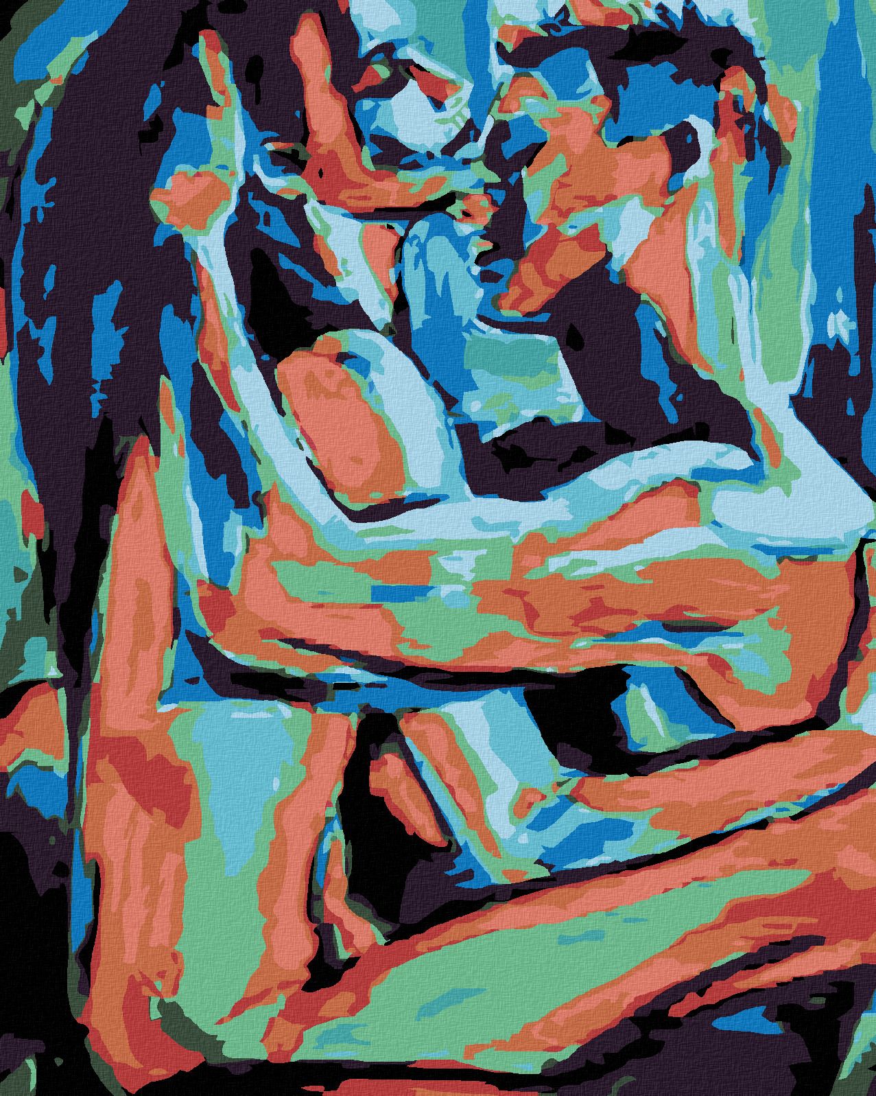 zuty Malování podle čísel - BAREVNÍ MILENCI - Rozměr: 40x50 cm, Rámování: Varianta: vypnuté plátno na rám - obrázek 1