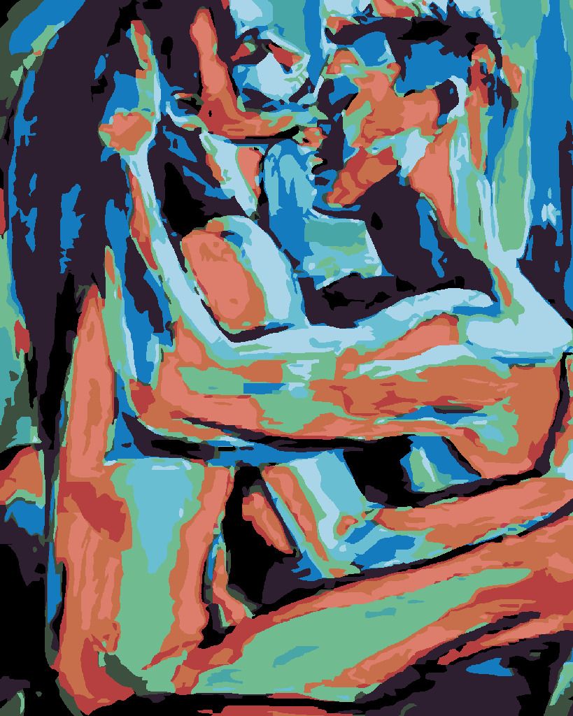 zuty Malování podle čísel - BAREVNÍ MILENCI - Rozměr: 40x50 cm, Rámování: Varianta: vypnuté plátno na rám - obrázek 3