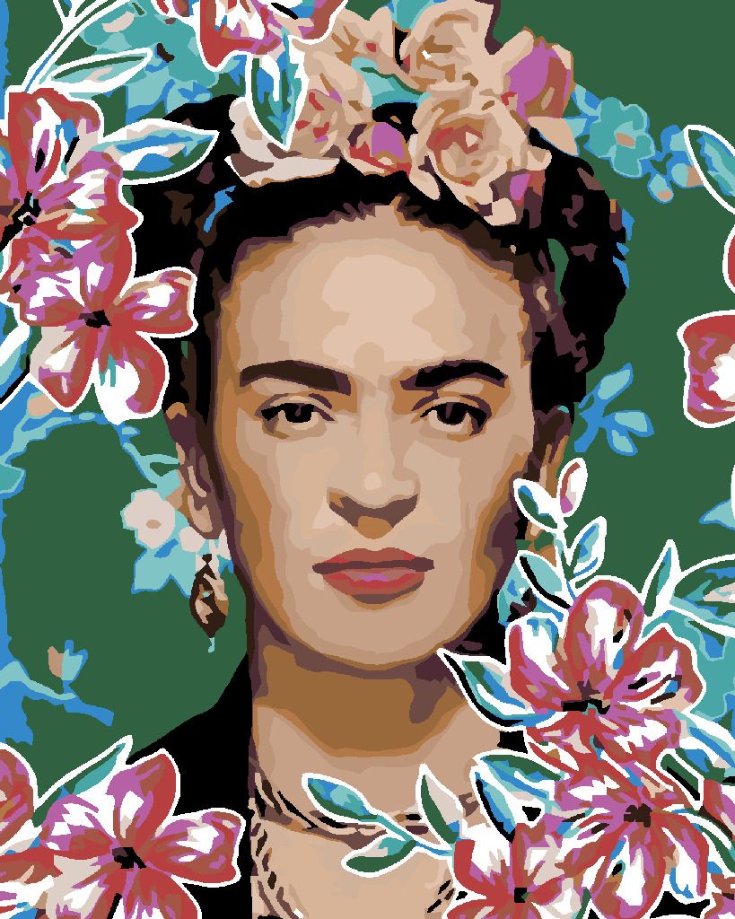 zuty Malování podle čísel - FRIDA KAHLO I. - Rozměr: 40x50 cm, Rámování: Varianta: bez rámu a bez vypnutí plátna - obrázek 4