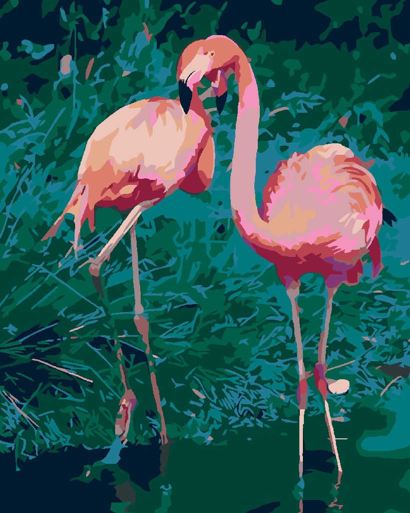 zuty Malování podle čísel - DVA PLAMEŇÁCI - Rozměr: 40x50 cm, Rámování: Varianta: bez rámu a bez vypnutí plátna - obrázek 6