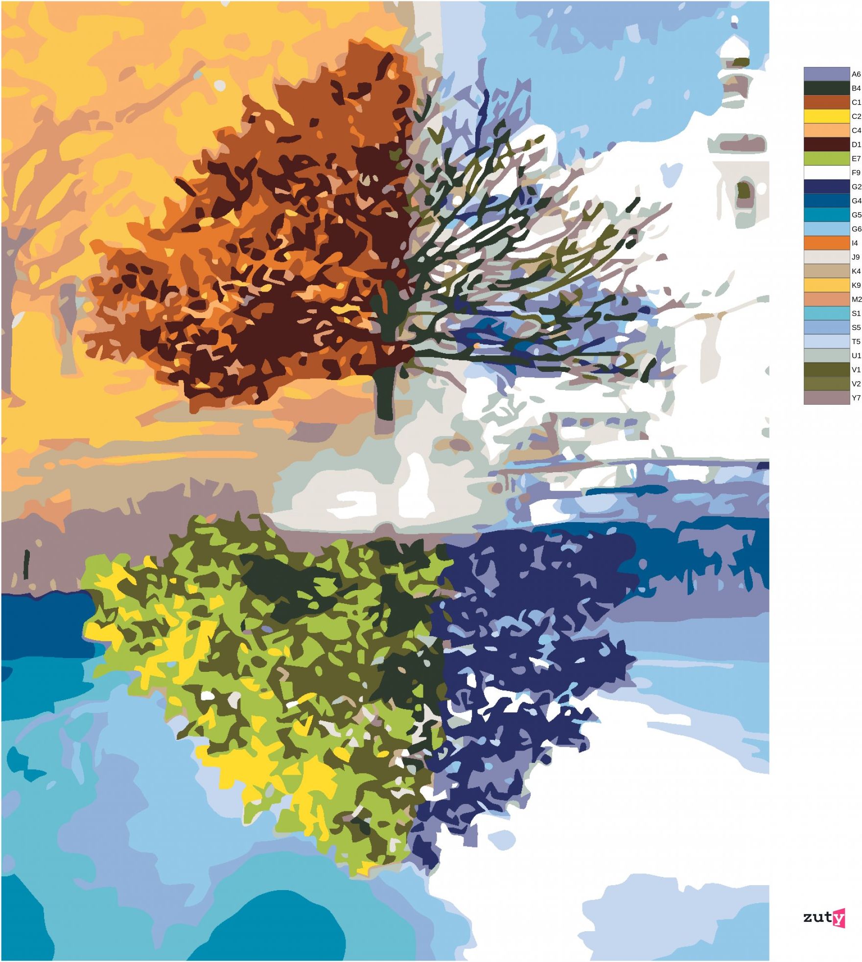 zuty Malování podle čísel - CYKLUS V ROCE - Rozměr: 40x50 cm, Rámování: Varianta: vypnuté plátno na rám - obrázek 4