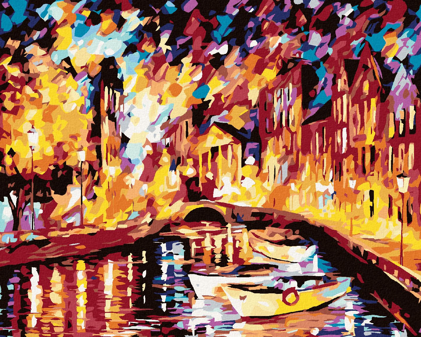 zuty Malování podle čísel - LOĎKY V BENÁTKÁCH - Rozměr: 40x50 cm, Rámování: Varianta: vypnuté plátno na rám - obrázek 1