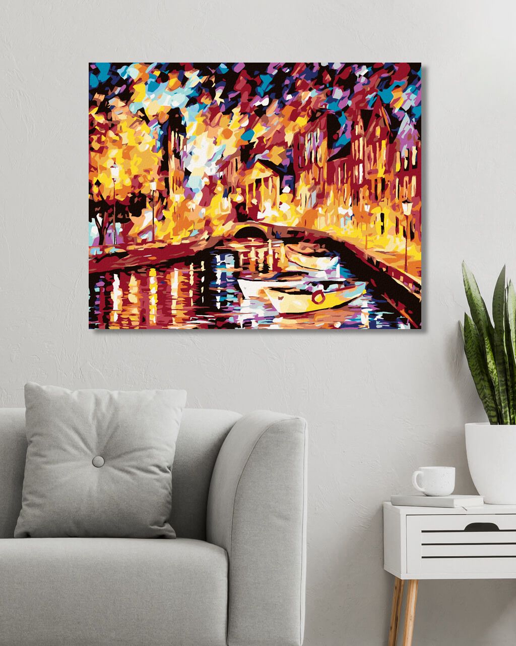 zuty Malování podle čísel - LOĎKY V BENÁTKÁCH - Rozměr: 40x50 cm, Rámování: Varianta: vypnuté plátno na rám - obrázek 6