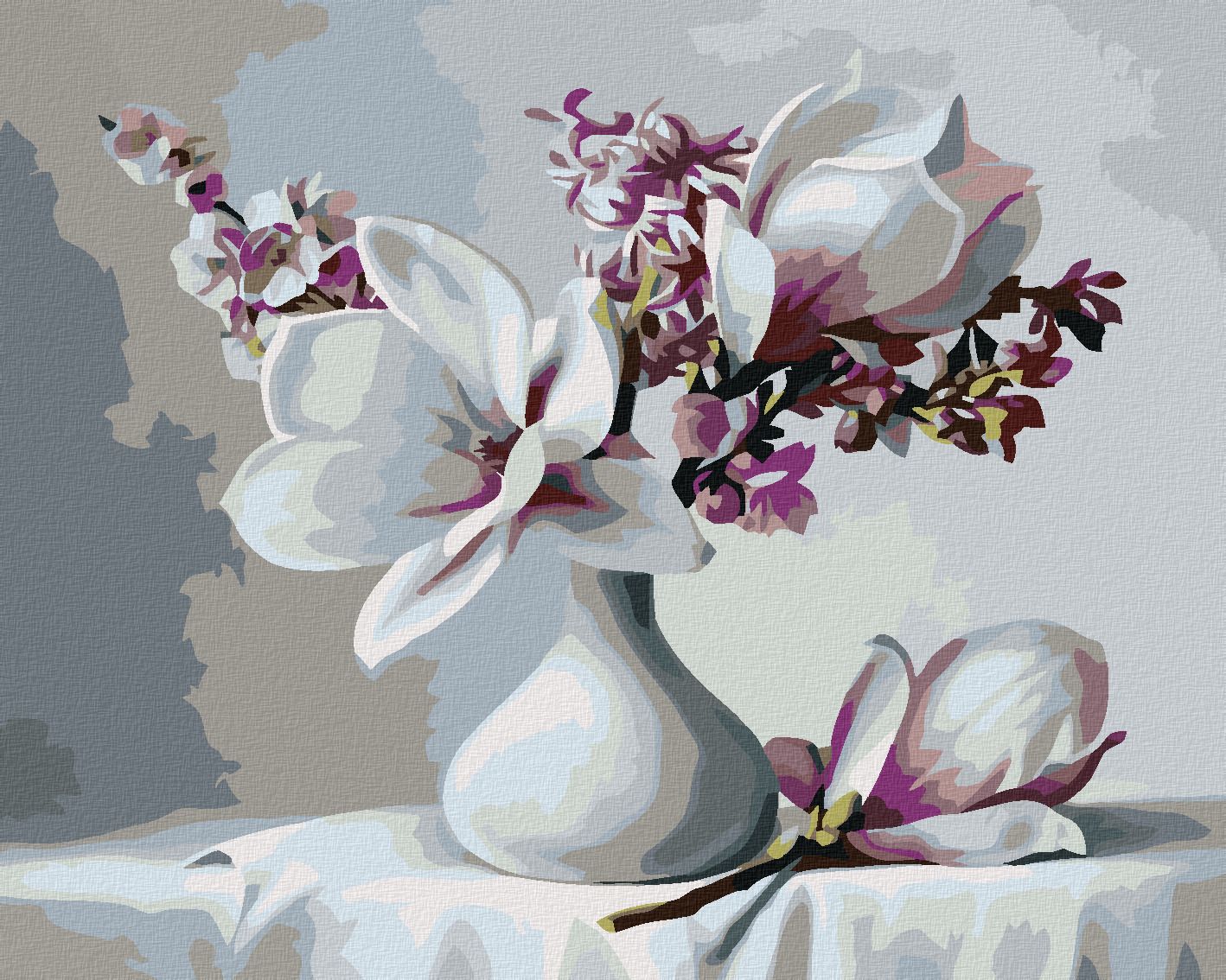 zuty Malování podle čísel - MAGNÓLIE - Rozměr: 40x50 cm, Rámování: Varianta: vypnuté plátno na rám - obrázek 1