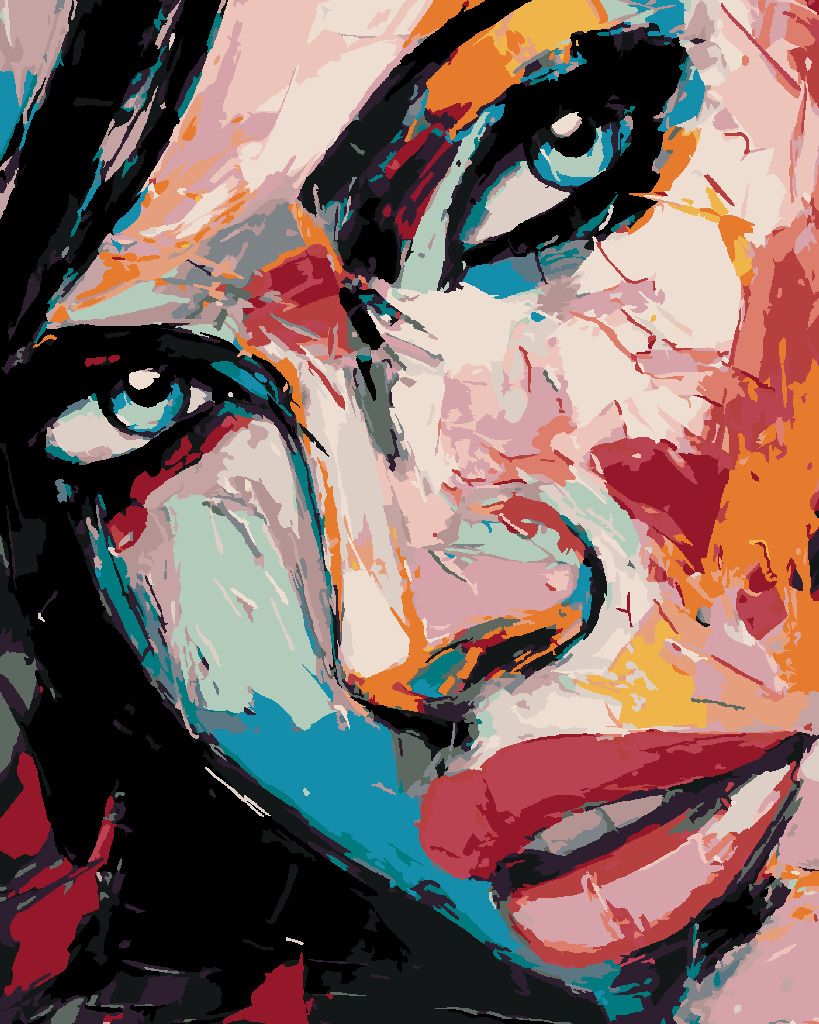 zuty Malování podle čísel - PORTRÉT BAREVNÁ ŽENA IV - Rozměr: 40x50 cm, Rámování: Varianta: bez rámu a bez vypnutí plátna - obrázek 3