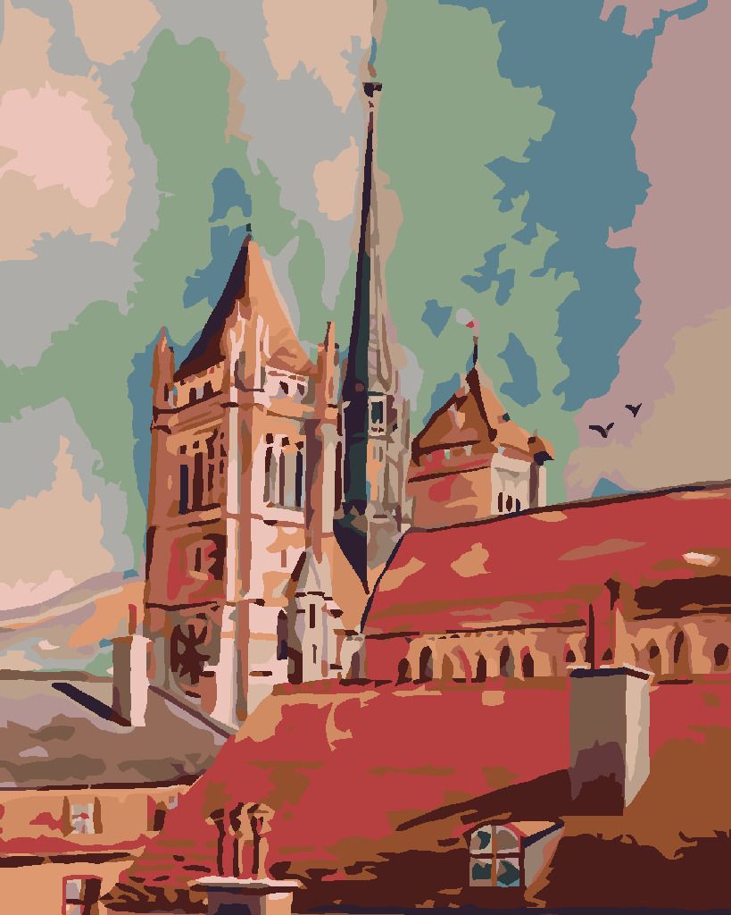 zuty Malování podle čísel - VĚŽE A STŘECHY - Rozměr: 40x50 cm, Rámování: Varianta: vypnuté plátno na rám - obrázek 4