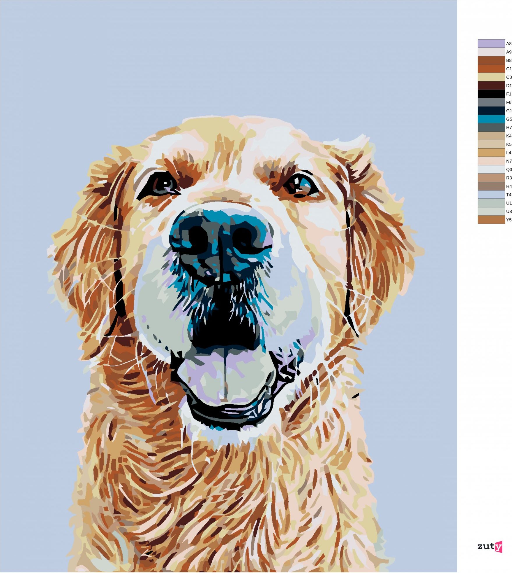 zuty Malování podle čísel - ZLATÝ RETRÍVR - Rozměr: 40x50 cm, Rámování: Varianta: bez rámu a bez vypnutí plátna - obrázek 10