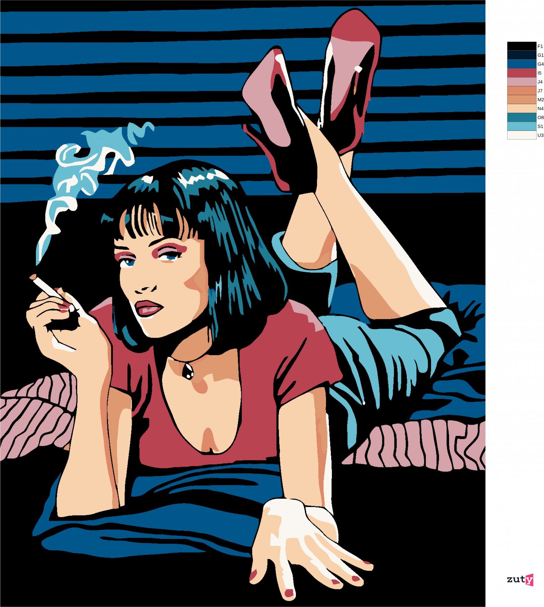 zuty Malování podle čísel - MIA WALLACE - Rozměr: 40x50 cm, Rámování: Varianta: vypnuté plátno na rám - obrázek 9