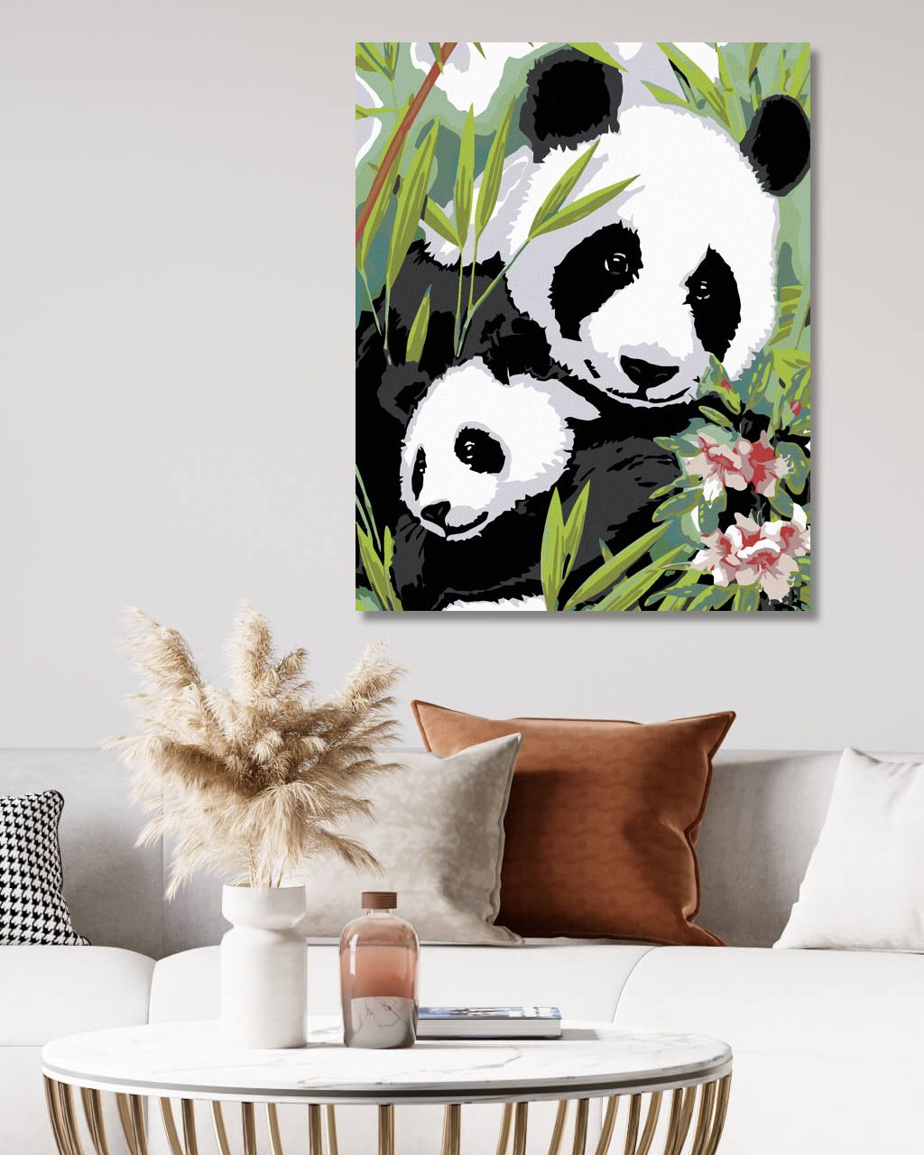 zuty Malování podle čísel - PANDA S MLÁDĚTEM - Rozměr: 40x50 cm, Rámování: Varianta: vypnuté plátno na rám - obrázek 6