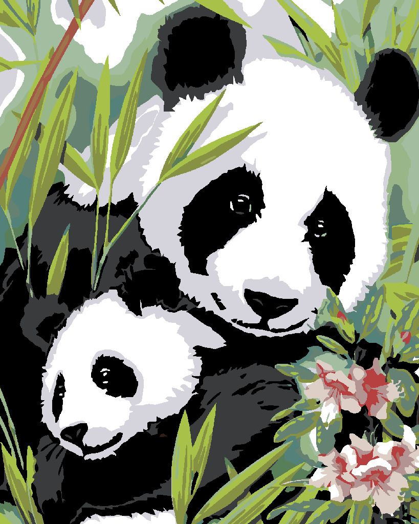 zuty Malování podle čísel - PANDA S MLÁDĚTEM - Rozměr: 40x50 cm, Rámování: Varianta: vypnuté plátno na rám - obrázek 8