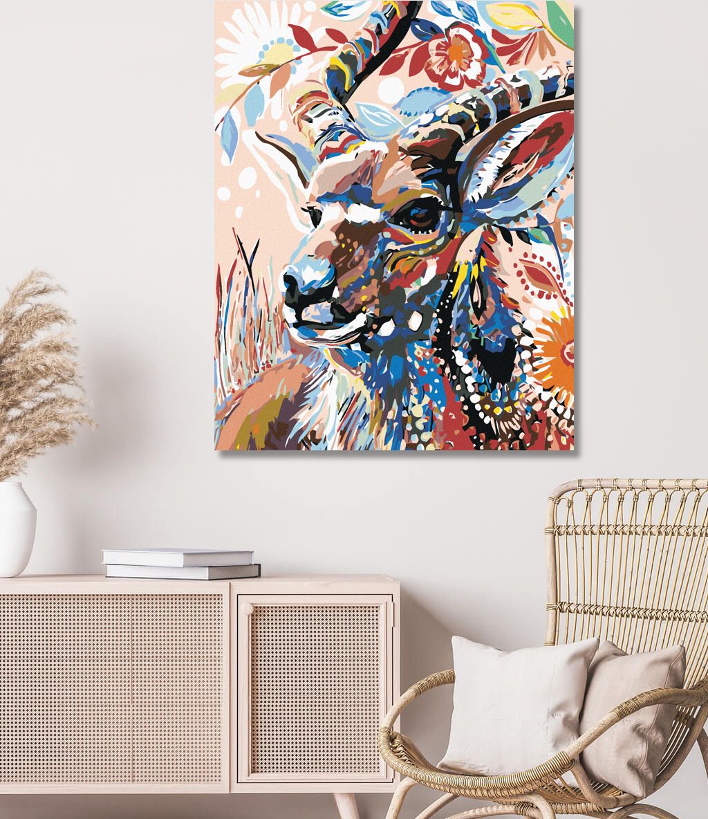 zuty Malování podle čísel - KYTIČKOVÁ ANTILOPA - Rozměr: 40x50 cm, Rámování: Varianta: vypnuté plátno na rám - obrázek 4