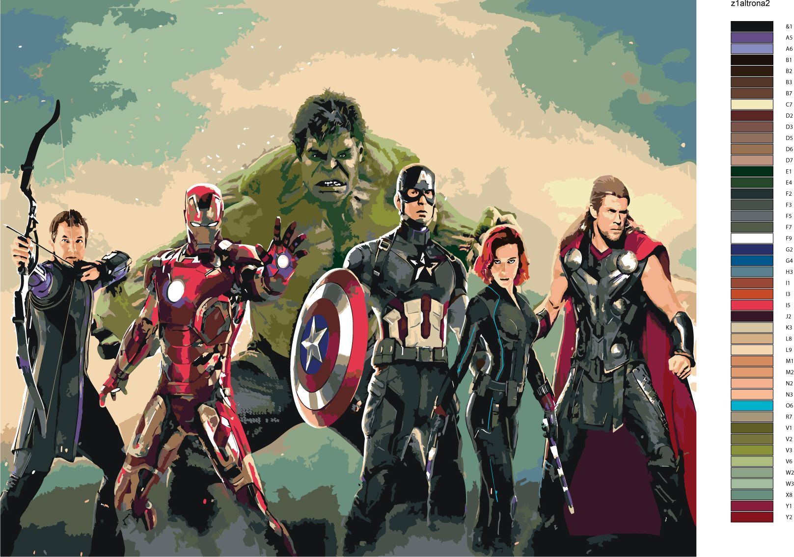 zuty Malování podle čísel - AVENGERS ASSEMBLE - Rozměr: 40x50 cm, Rámování: Varianta: vypnuté plátno na rám - obrázek 15